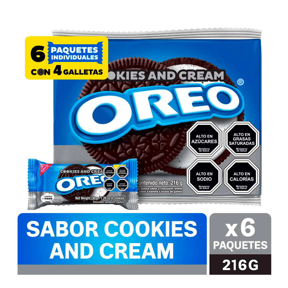 Galleta Oreo Cookies Pack 6 X 36 Gr