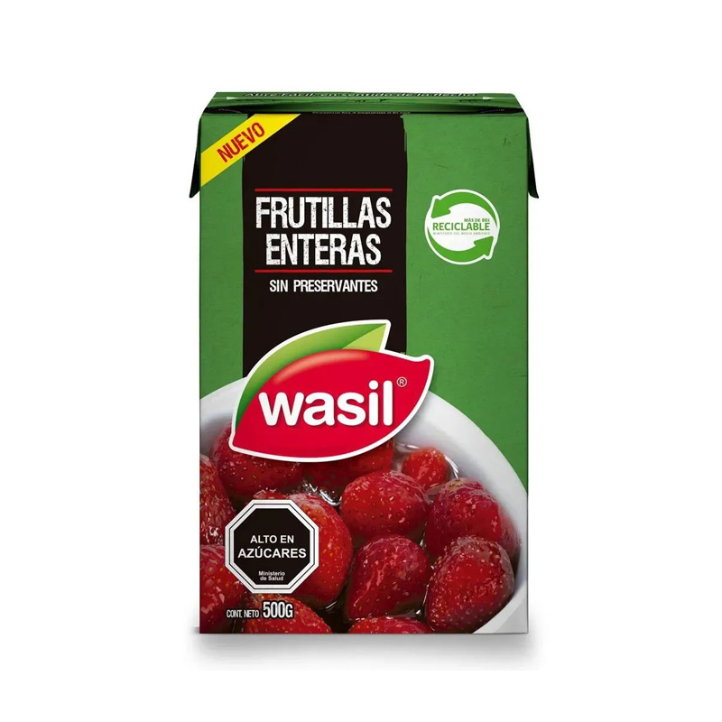 Frutillas Wasil Tetra 500 gr (180 Gr Drenado)
