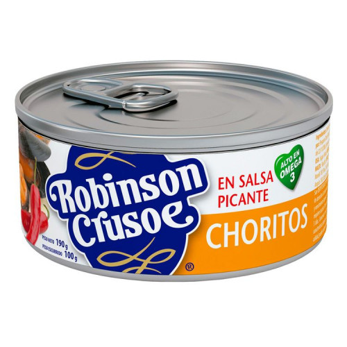 Chorito Robinson Crusoe Salsa Picante 190 Grs (100 Grs Drenado)