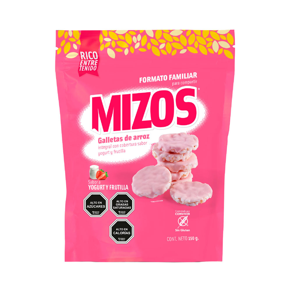 Galletas De Arroz Mizos Yogurt Frutilla 150 Gr