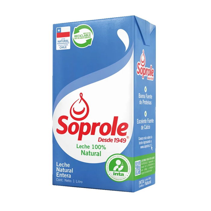 Leche Entera Natural Soprole Lt
