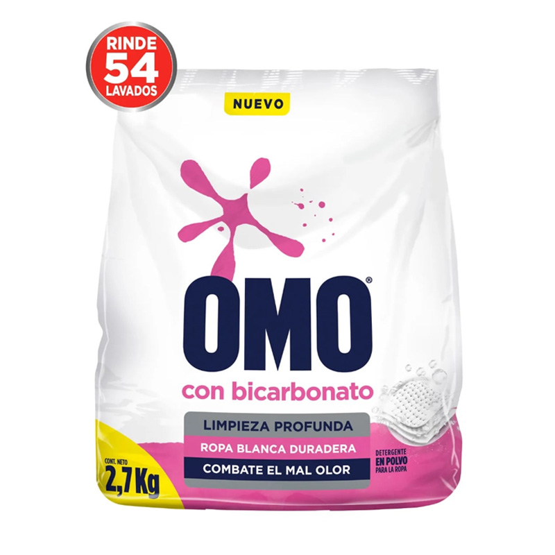 Detergente Polvo Omo Bicarbonato 2,7 Kg