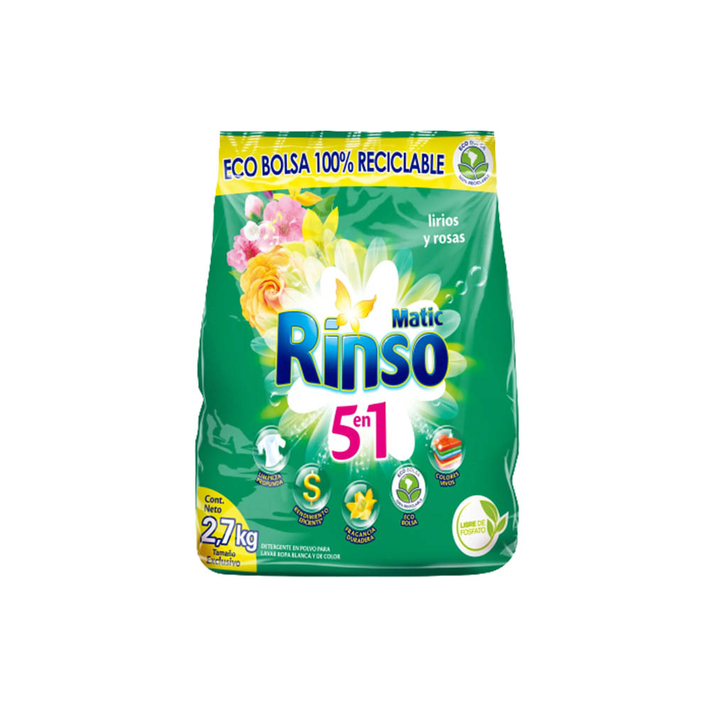 Rinso Polvo Lirios y rosas 2.7 Kg
