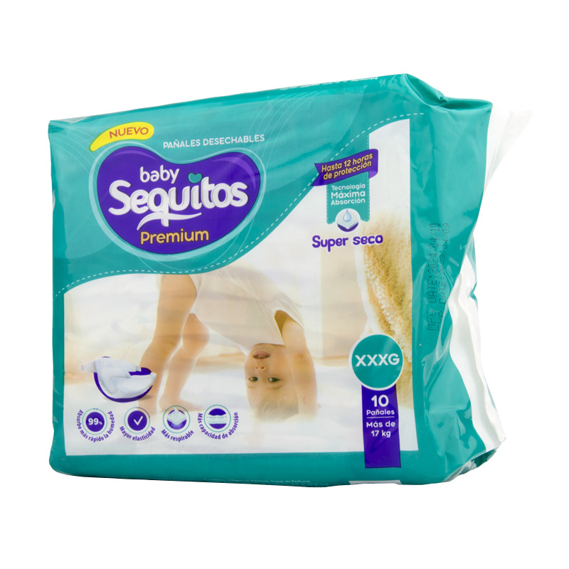 Pañales Sequitos XXXG 10 Unidades