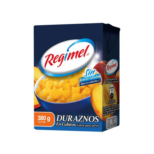 Duraznos Regimel Cubitos Tetra 380 Grs (200 Grs Drenado)