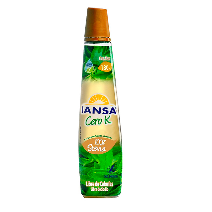 Endulzante líquido Iansa Cero K 100% Stevia 180 ml