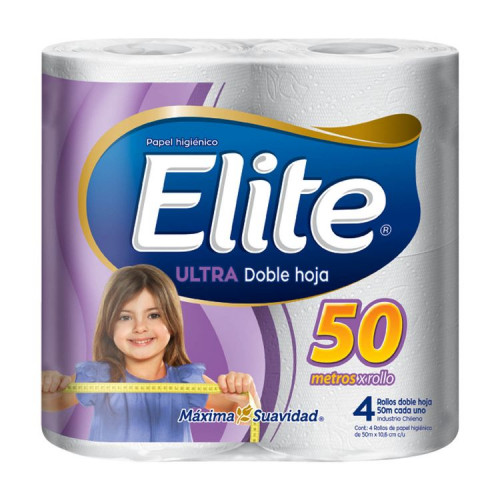Papel Higiénico Elite Ultra Doble Hoja 50 Mts. X 4 Und.