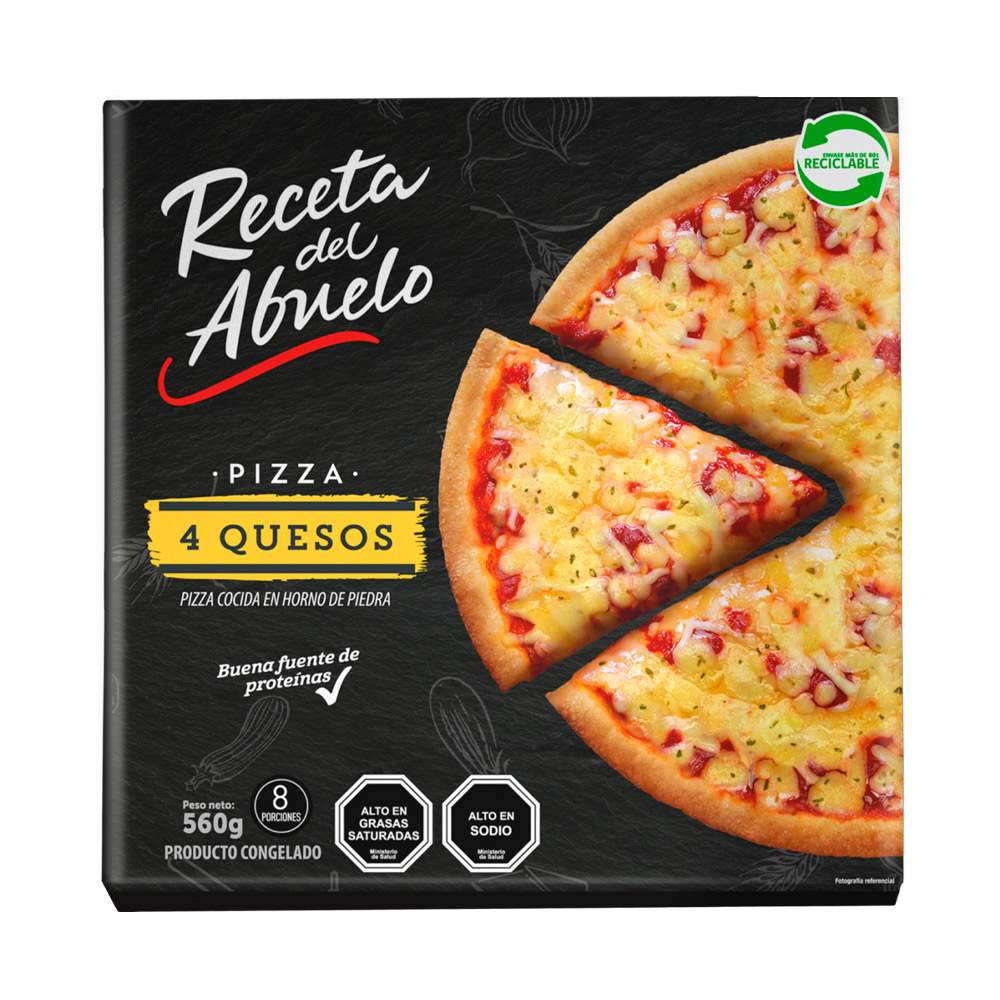Pizza Iqf 4 Quesos Receta Del Abuelo 560 Gr