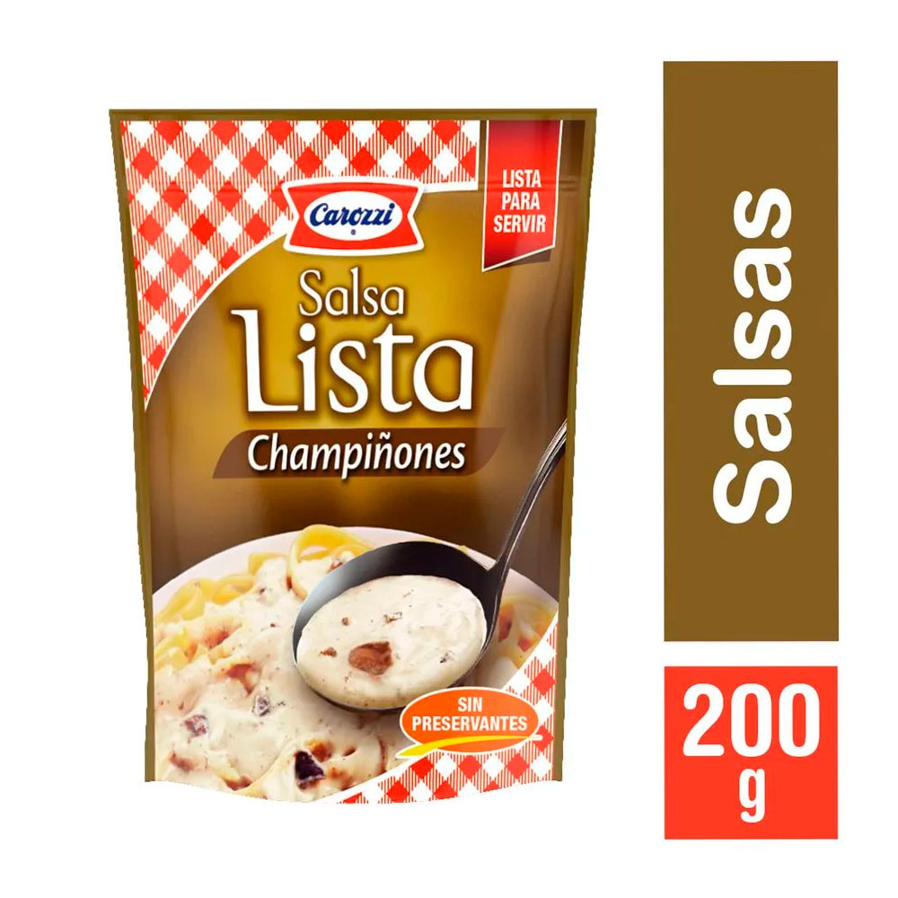Salsa Lista Carozzi Champiñónes 200 Gr