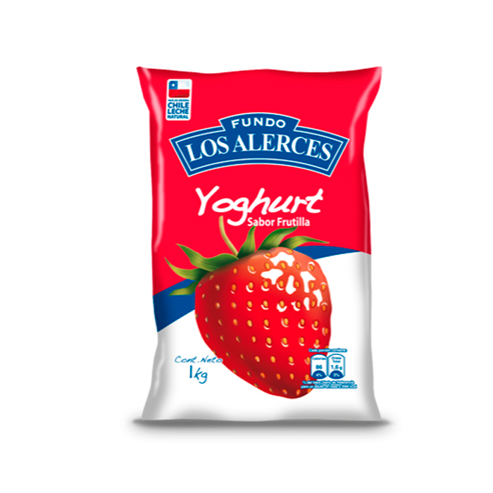 Yogurt Los Alerces Frutilla Bolsa kg