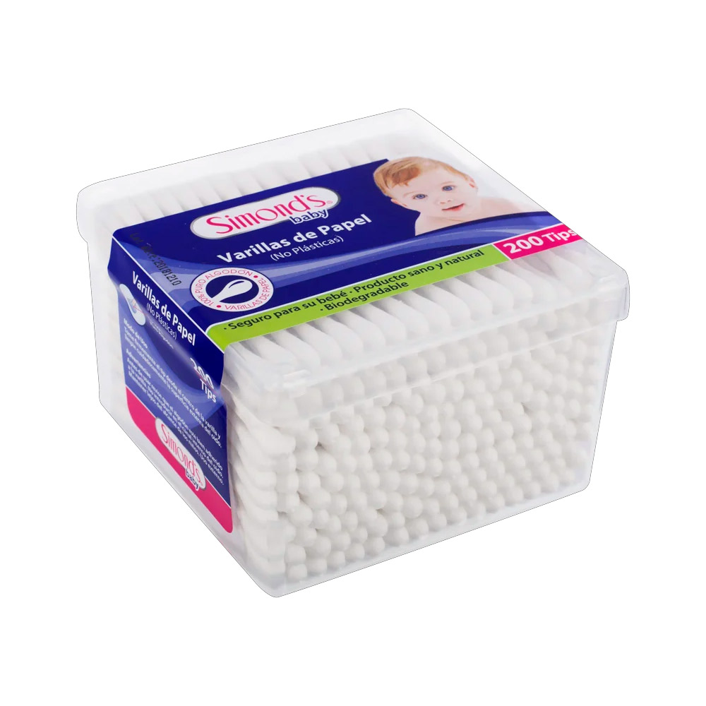 Tips Varillas De Papel Caja Transparente 200 Un