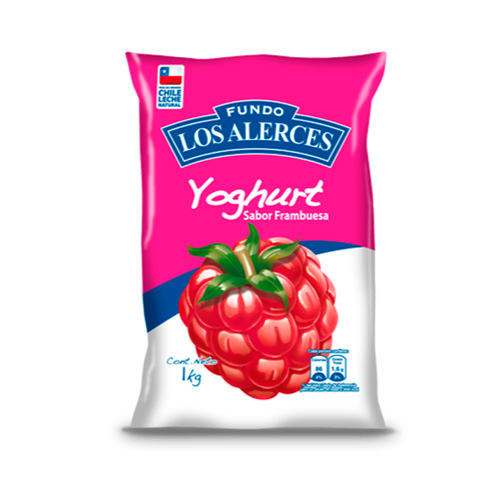 Yogurt Los Alerces Frambuesa Bolsa kg
