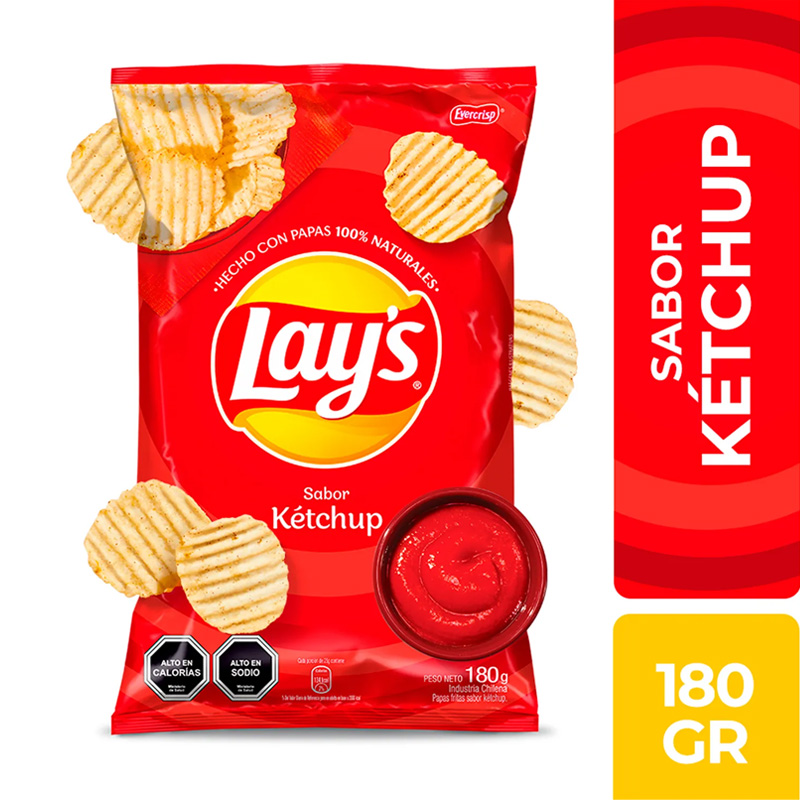 Papas Lays Sabor Ketchup 180 Grs