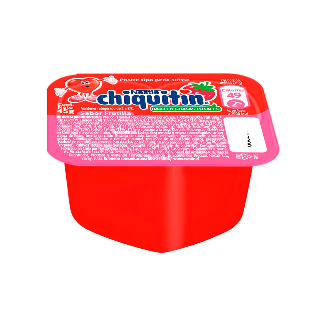 Chiquitin Semidescr Frutilla 45 Gr