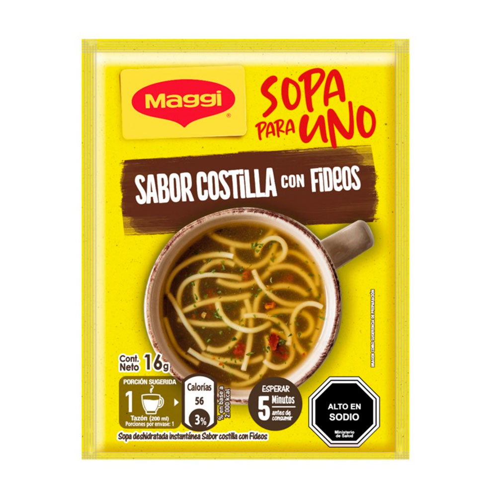 Sopa para Uno Maggi Costilla Fideos 16 gr