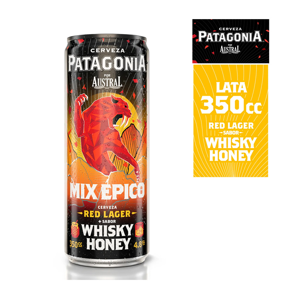 Cerveza Austral Red Lager Whisky Honey Lata X 350 cc