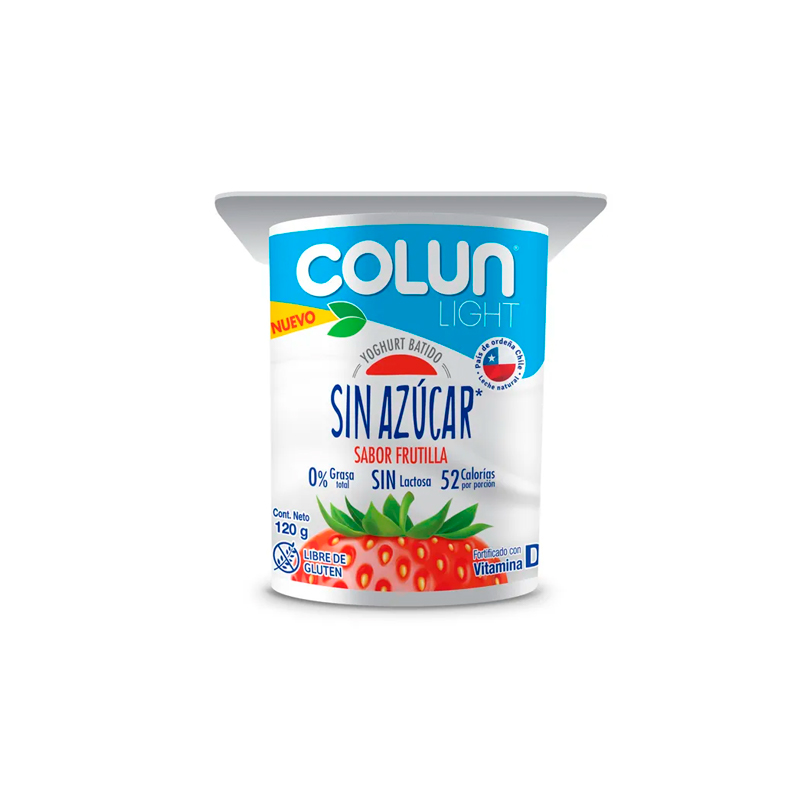 Yogurt Colun Light Frutilla Sin Azúcar 120 grs