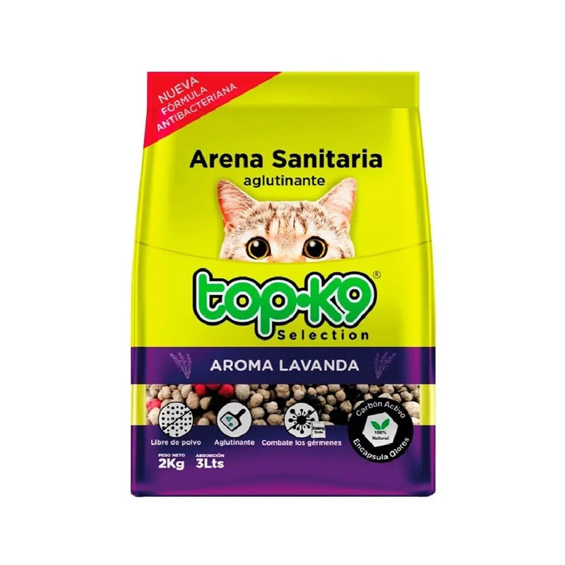 Arena Topk9 Aglutinante Lavanda 2 Kilos