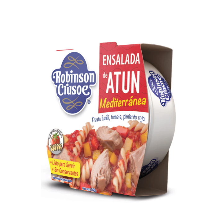 Ensalada De Atún Robinson Crusoe Mediterránea 110 Grs (100 Grs Drenado)