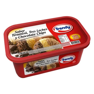 Helado Trendy 3 Leches y Tiramisú 2.5 L