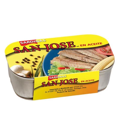 Sardinas San José Aceite 125 gr (90 Grs Drenado)