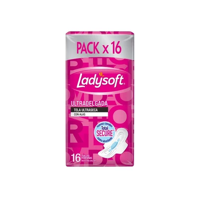 Toalla Ladysoft Ultradelgada Con Alas 16 Und