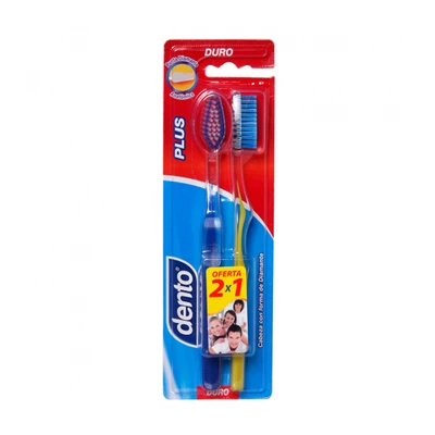 Cepillo Dento Plus Duro Blíster 2x1
