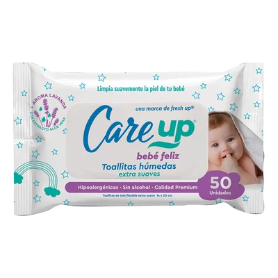 Toalla húmeda Care Up Baby 50 Unidades Sin tapa