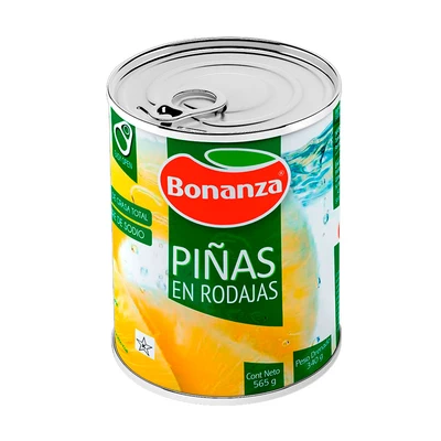 Piñas Bonanza Rodaja 565 gr (340 Gr Drenado)