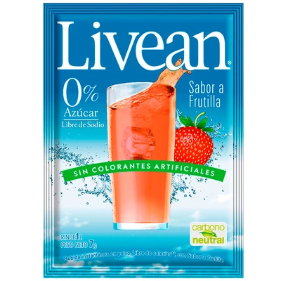 Jugo en Polvo Livean Frutilla 9 gr