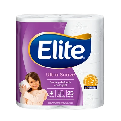 Papel Higiénico Elite Doble Hoja 4 Rollos 25 Mts