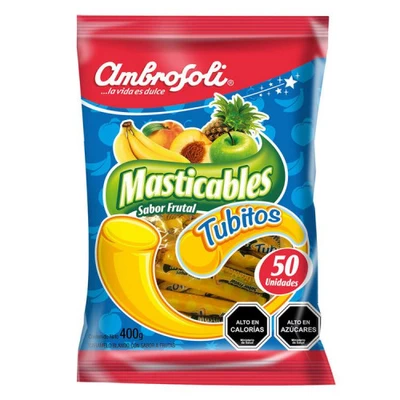 Masticables Tubitos Frutal 400 Grs