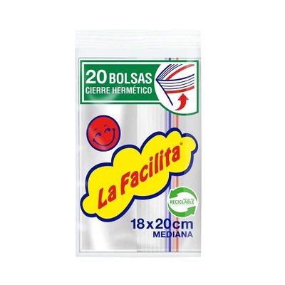 Bolsa Hermética 18x20 La Facilita 20 Unidades