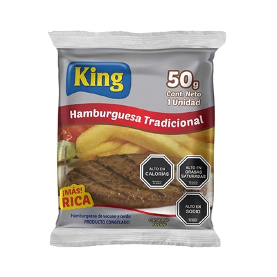 Hamburguesa King Vacuno 50 Grs