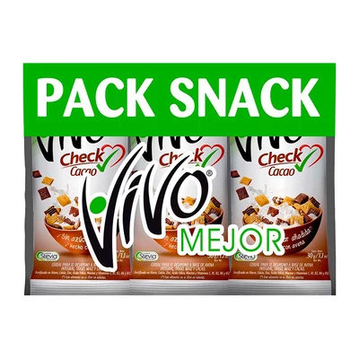 Cereal Vivo Check Shot Cacao Pack 7 X 30 Grs