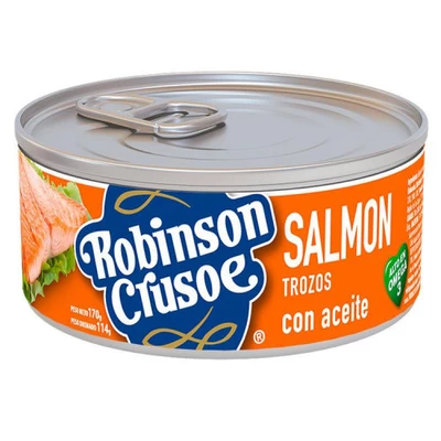 Salmón Robinson Crusoe Trozo Aceite 170 gr (100Gr Drenado)