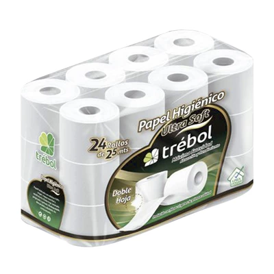 Papel Higiénico Trebol 24 Unidades x 25 mts