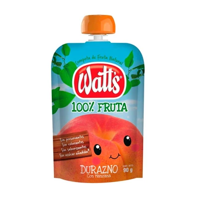 Compota Watts Durazno Pouch 90 gr