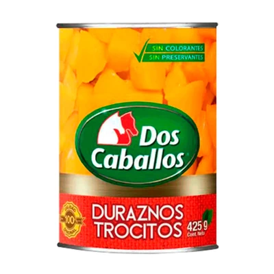 Durazno Dos Caballos Mitades 425 gr (250 Gr drenado)