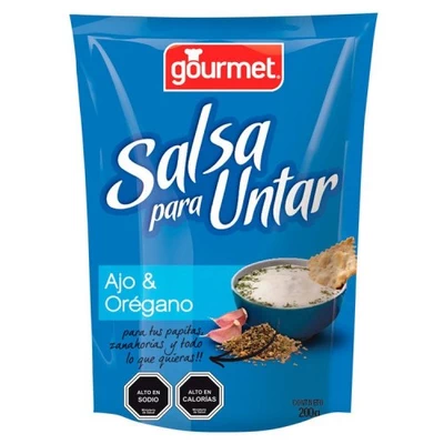 Salsa Gourmet Untar Ajo Oregano 200 cc