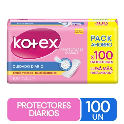 Protectores Kotex 100 Un. Normal