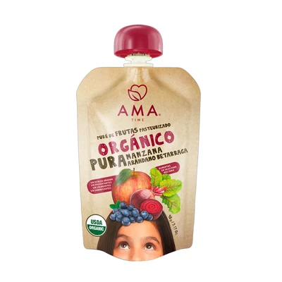 Puré Ama Orgánico Manzana Betarraga 90 Gr