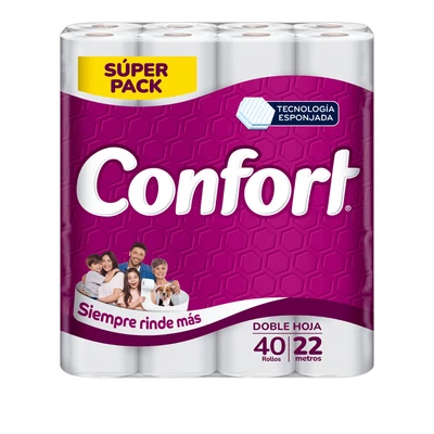 Higiénico Confort Doble Hoja 40 rollos 22 mts