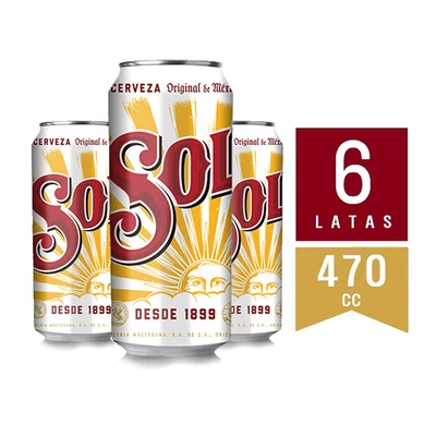  Cerveza Sol Lata Six Pack 470 cc