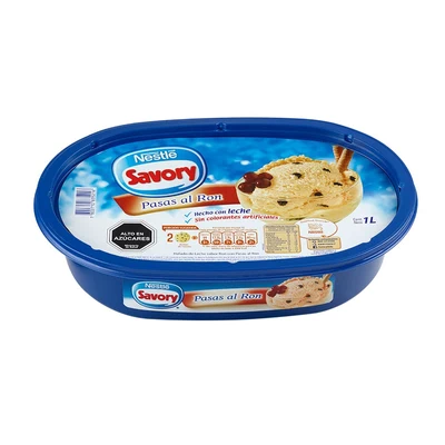 Savory Helado Pasas Al Ron 1 L