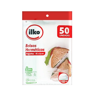 Bolsa Hermética Ilko Sandwich 15x16 cm 50 Unid