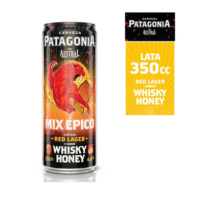 Cerveza Austral Red Lager Whisky Honey Lata X 350 cc