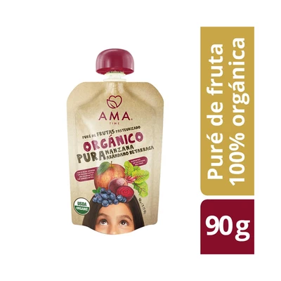 Puré Fruta Ama Manzana Arándano 90 Gr