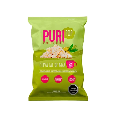 PuriPop Popcorn Oliva Sal de Mar 12 Grs