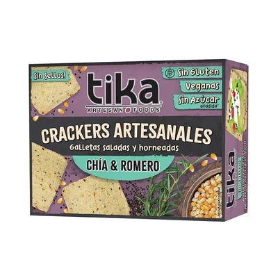  Galleta Tika Crackers Chía Romero 140 grs.